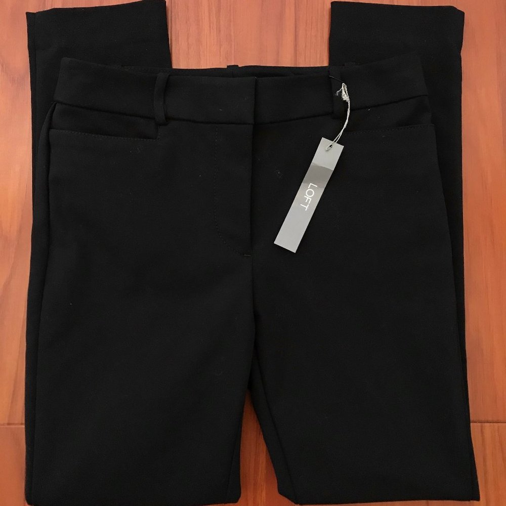 Petite Black High Waist Ankle Pants/Trousers